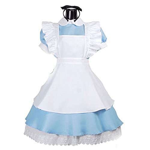 Amazon.co.jp: メイド服 アリス コスチューム ブルー レディース